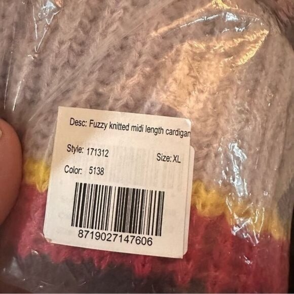 Scotch & Soda midi length knit striped cardigan XL New - Picture 4 of 9